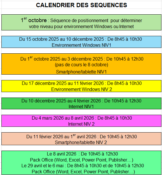 Ateliers informatiques